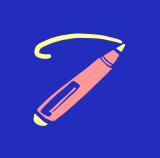 Icon of a pen drawing a line