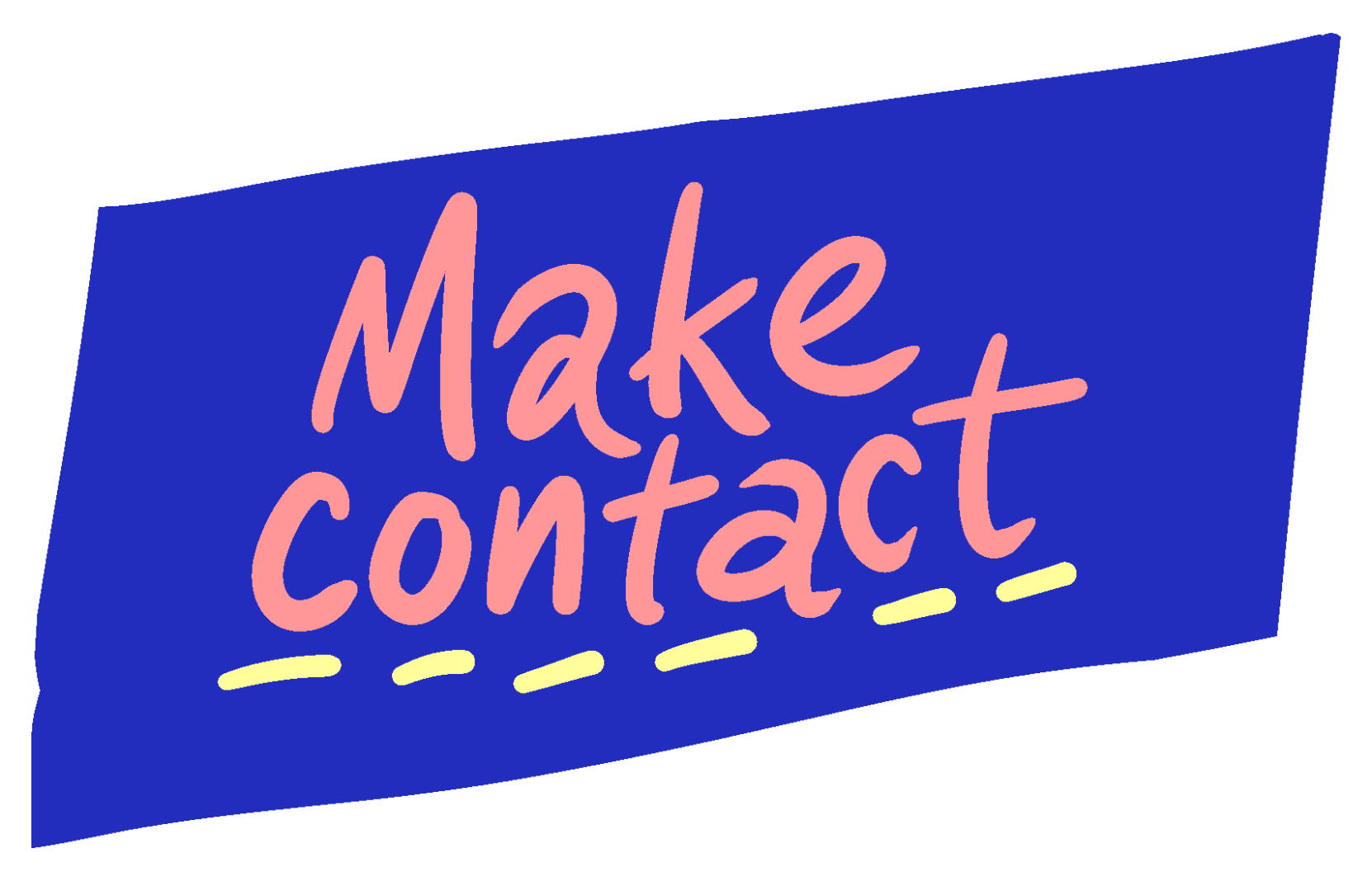 Experience Illustration logo with the words "Make contact" inside